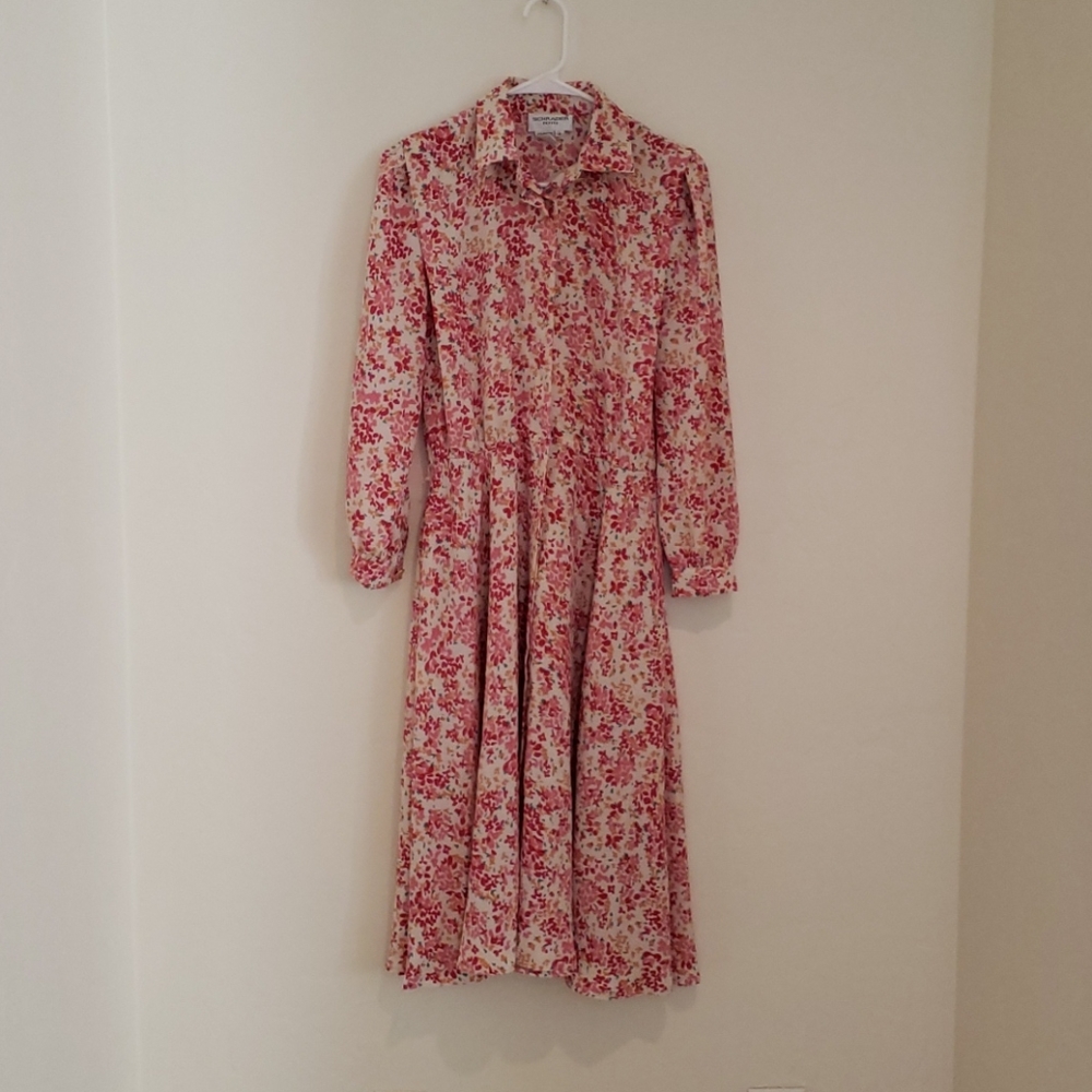 VTG 90s Cottagecore Floral Midi Dress